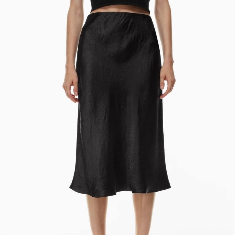 Aritzia Babaton Slip Satin Midi Skirt | Color: Black | Size: 6
